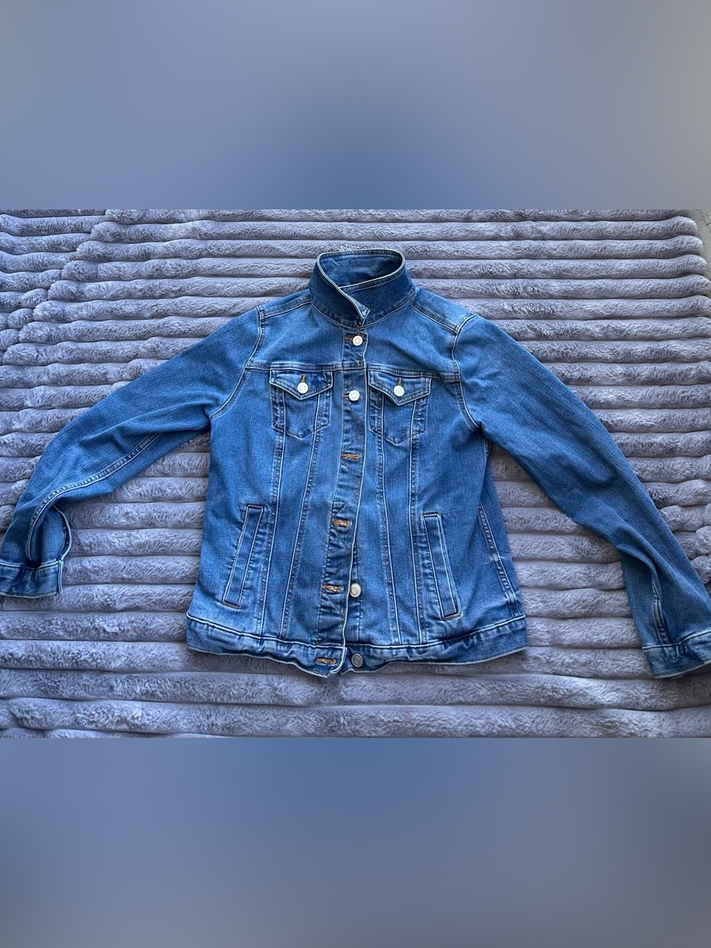 Time and Tru Kid’s blue stone washed denim jacket